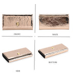 La Marey Signature Genuine Leather RFID Protected B Letterpress Clutch Bag with Long Chain - Metallic Rose Gold_8245162_4