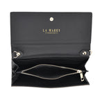La Marey Signature Genuine Leather RFID Protected B Letterpress Clutch Bag with Long Chain - Metallic Rose Gold_8245162_5