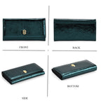 La Marey Signature Genuine Leather RFID Protected B Letterpress Clutch Bag with Long Chain - Metallic Dark Teal_8245170_4