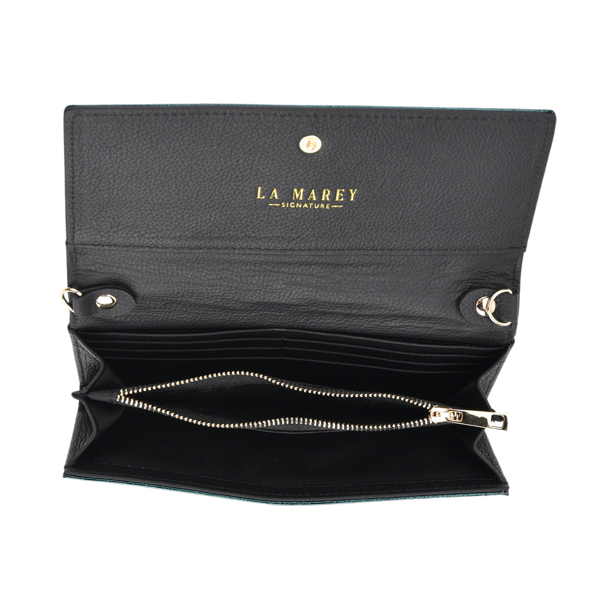 La Marey Signature Genuine Leather B Letterpress Clutch Bag with Long Chain V32534577 6