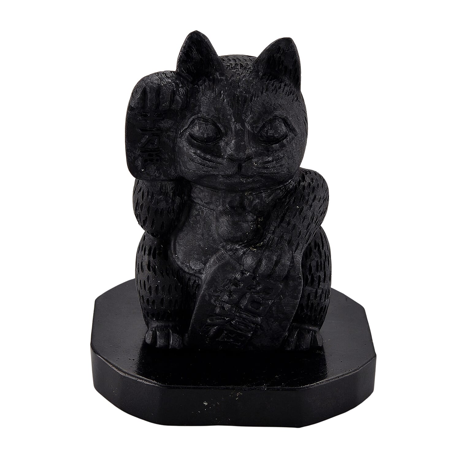 Natural Shungite Maneki Neko Lucky Cat Figurine 920.00 Ct. 8245310 0