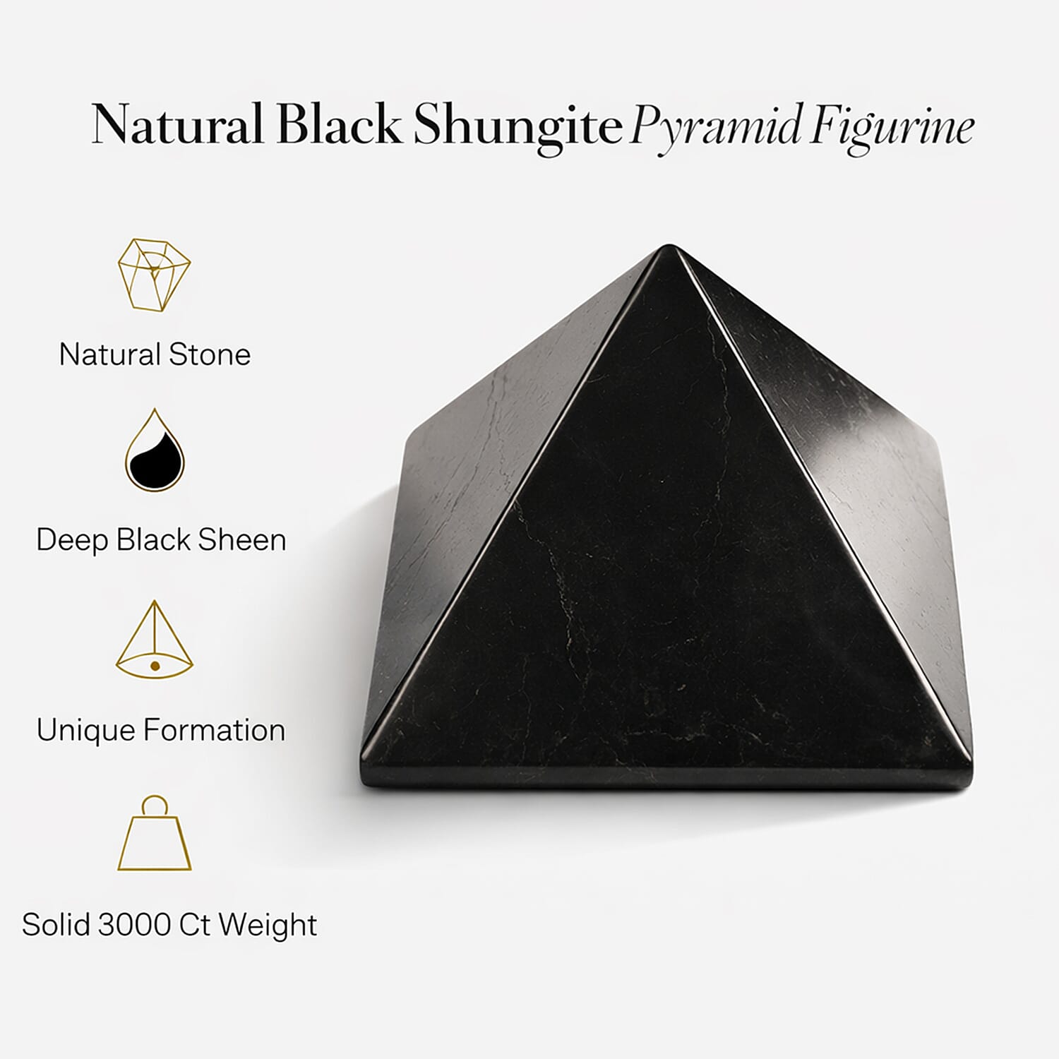 Natural Shungite Pyramid Figurine 3000.00 Ct. 8245311 2