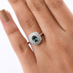 Luxoro 10K White Gold AAA Lagoon Tourmaline, White Diamond I2 Main Stone With Side Stone Ring, Gold Wt.3.36 Gms  1.080  Ct._8245616_1