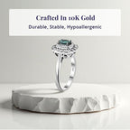 Luxoro 10K White Gold AAA Lagoon Tourmaline, White Diamond I2 Main Stone With Side Stone Ring, Gold Wt.3.36 Gms  1.080  Ct._8245616_3