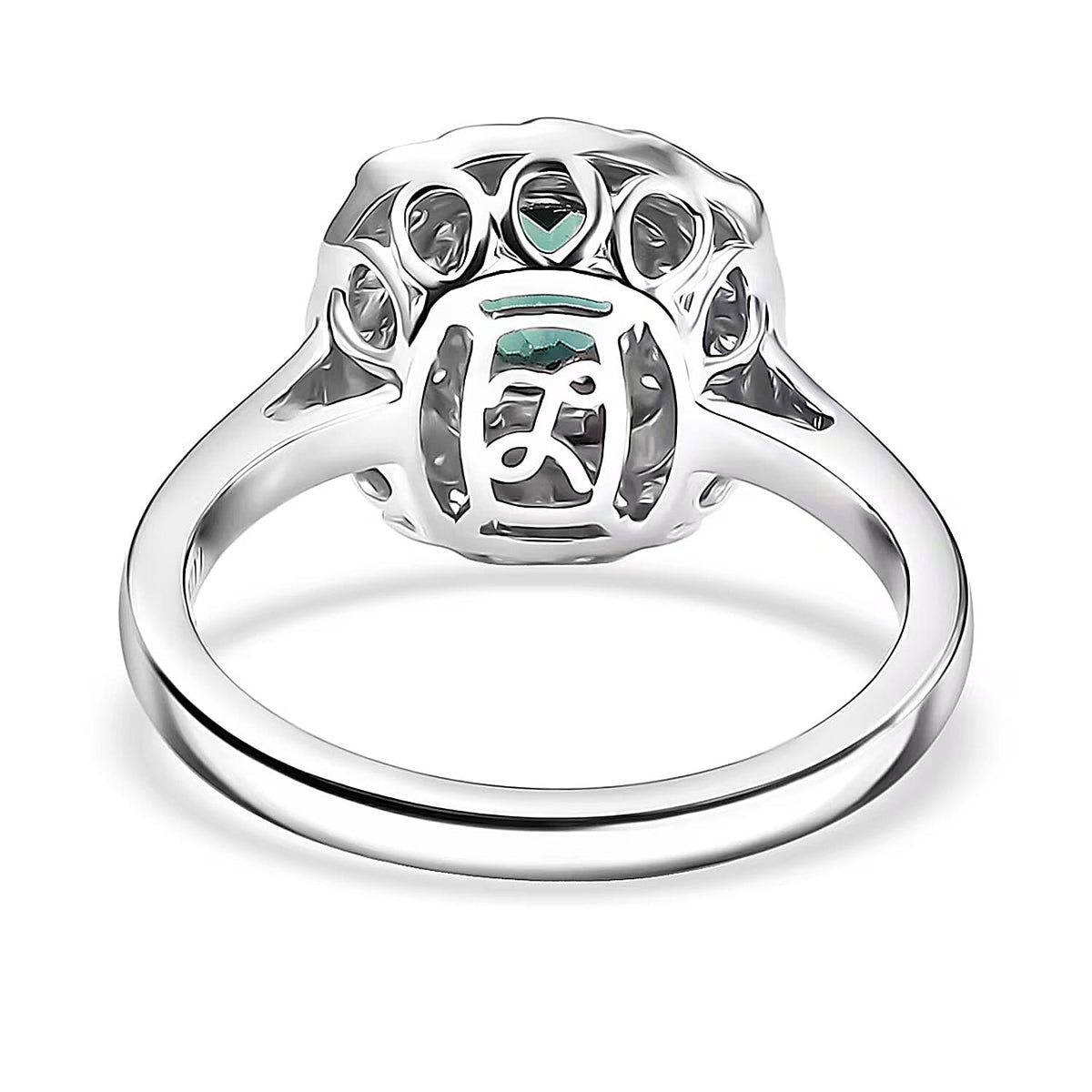 Certified and Appraised LUXORO AAA Lagoon Tourmaline, White Diamond I2 Main Stone With Side Stone Ring in 10K White Gold, Gold Wt.3.36 Gms  1.080  Ct. 8245616 6