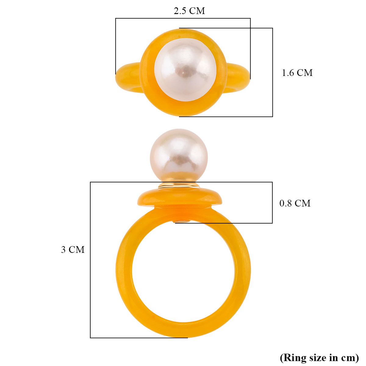 D'Joy Edison Pearl &amp; Honey Jade Ring in Yellow Gold Plated Sterling Silver 26.52 Ct. 8245958 6