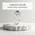 Luxoro 10K White Gold AAA Lagoon Tourmaline, White Diamond I2 Main Stone With Side Stone Ring, Gold Wt.3.12 Gms  1.210  Ct._8246532_3