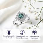 Luxoro 10K White Gold AAA Lagoon Tourmaline, White Diamond I2 Main Stone With Side Stone Ring, Gold Wt.3.12 Gms  1.210  Ct._8246532_4