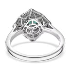Luxoro 10K White Gold AAA Lagoon Tourmaline, White Diamond I2 Main Stone With Side Stone Ring, Gold Wt.3.12 Gms  1.210  Ct._8246532_6