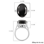 D'Joy Natural Shungite Solitaire Ring in Rhodium Overlay Sterling Silver 11.50 Ct._8247084_4