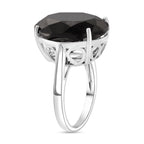 D'Joy Natural Shungite Solitaire Ring in Rhodium Overlay Sterling Silver 11.50 Ct._8247086_2