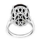 D'Joy Natural Shungite Solitaire Ring in Rhodium Overlay Sterling Silver 11.50 Ct._8247086_3