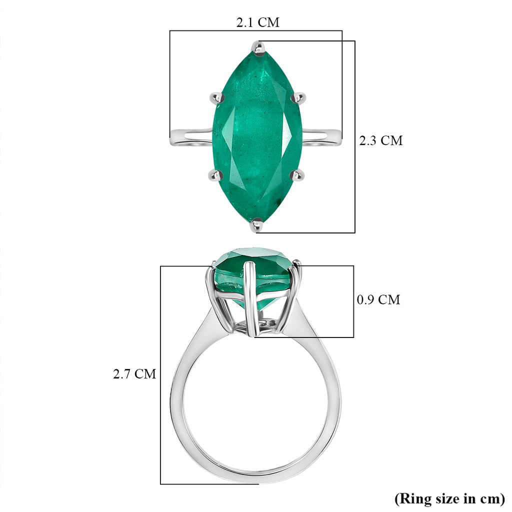 D'Joy Emeraldine Triplet Quartz Solitaire Ring in Platinum Overlay Sterling Silver 8.24 Ct._8247582_5