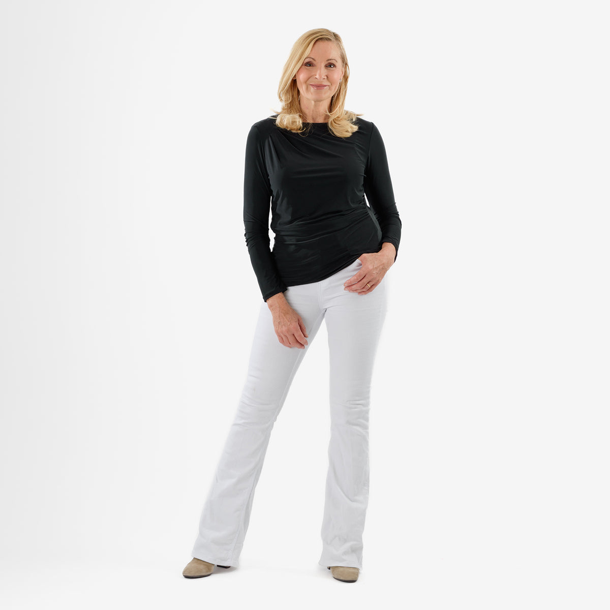 La Marey Long Sleeve Side Fall Top (Size 12) - Black V32564572 1