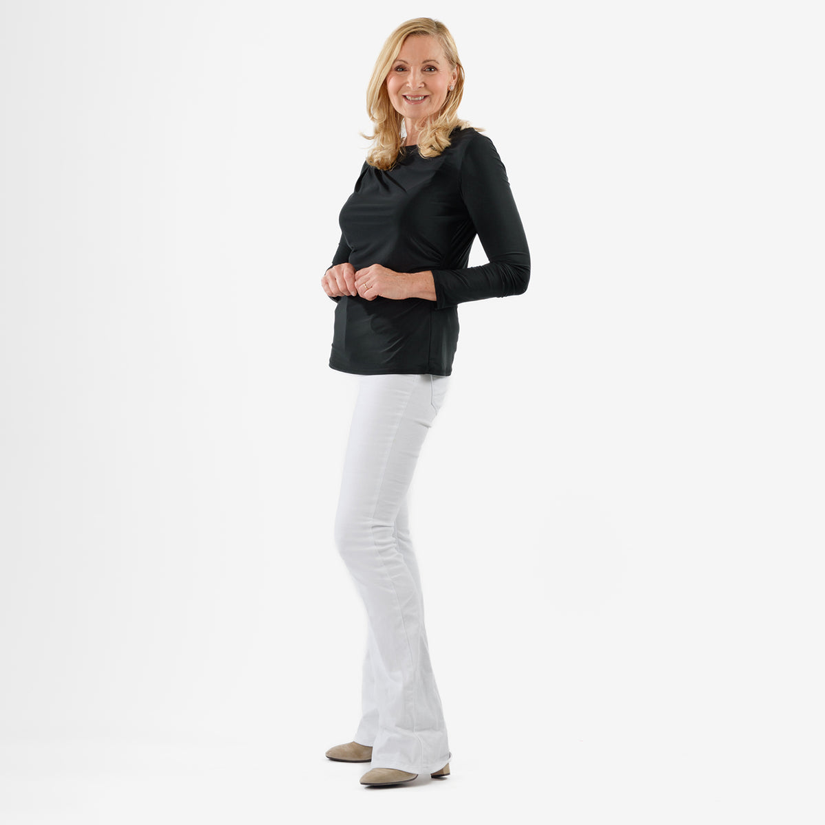 La Marey Long Sleeve Side Fall Top (Size 12) - Black V32564572 2