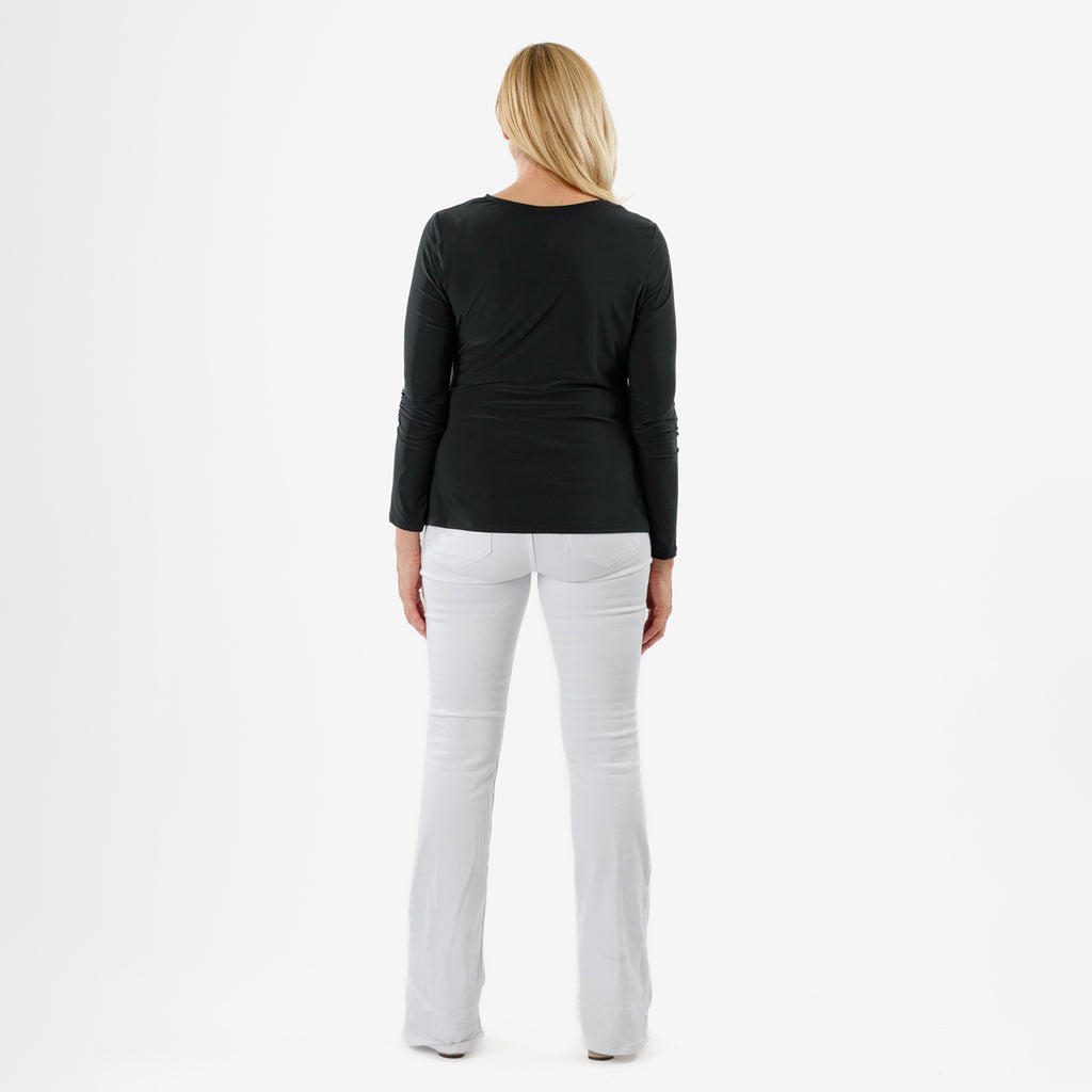 La Marey Long Sleeve Side Fall Top (Size 12) - Black_8247830_3