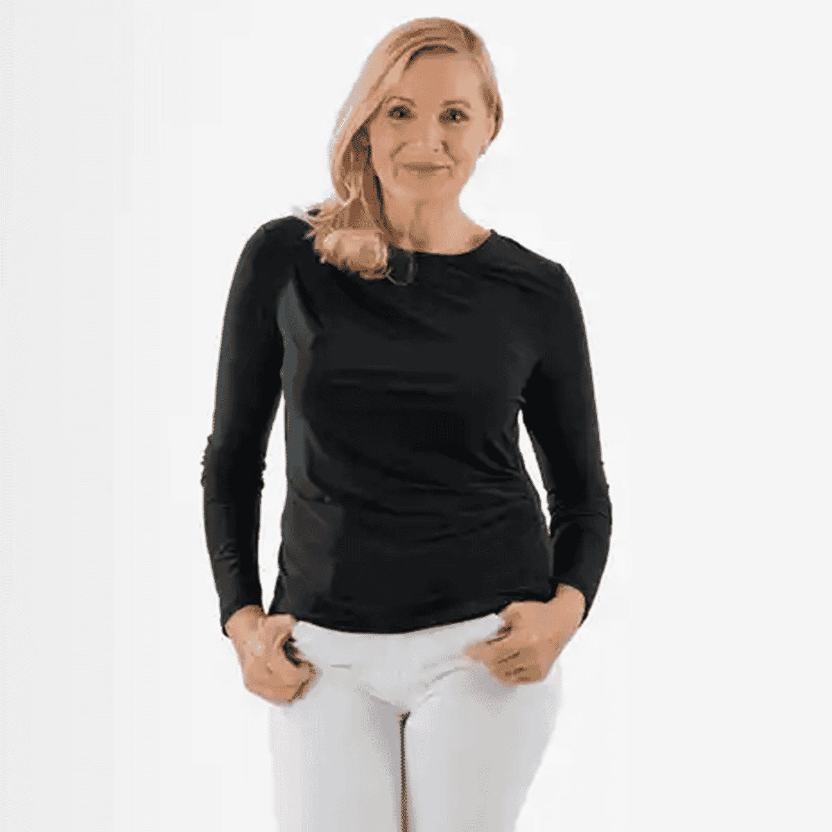 La Marey Long Sleeve Side Fall Top (Size 14) - Black V32738453 0