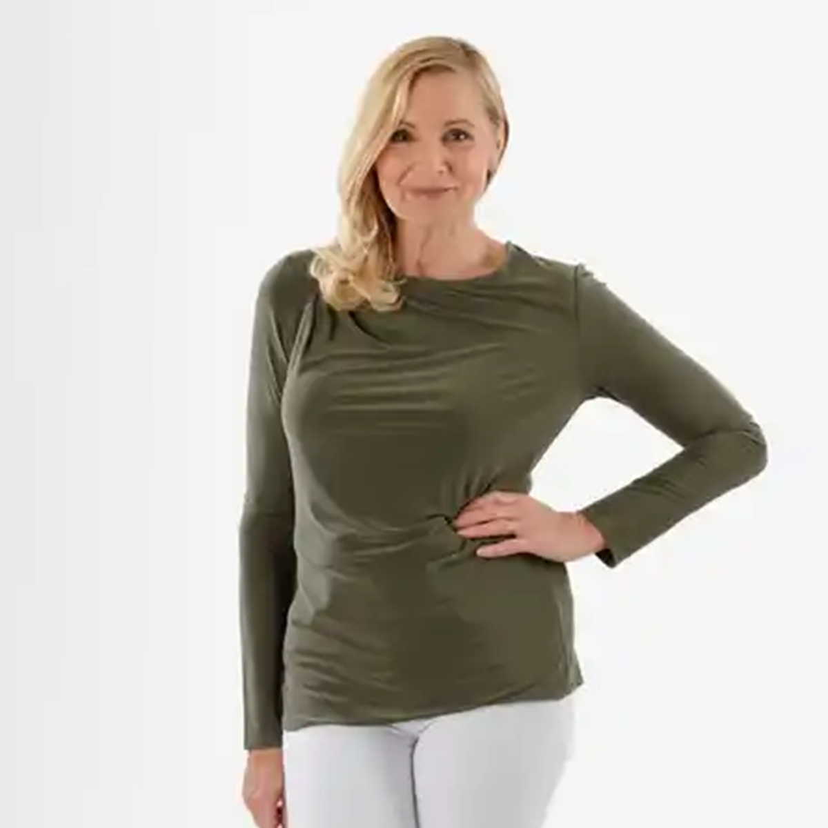 La Marey Long Sleeve Side Fall Top (Size 12) - Green 8247835 0
