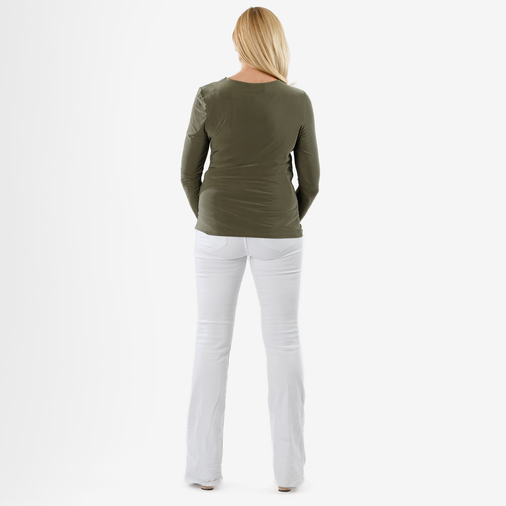 La Marey Long Sleeve Side Fall Top (Size 14) - Green_8247837_3
