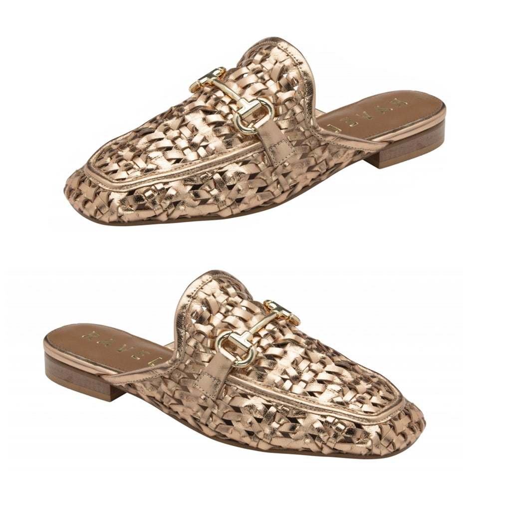 Ravel Women's Leather Anston Crochet Loafers (Size 7) - Rose Gold_8247859