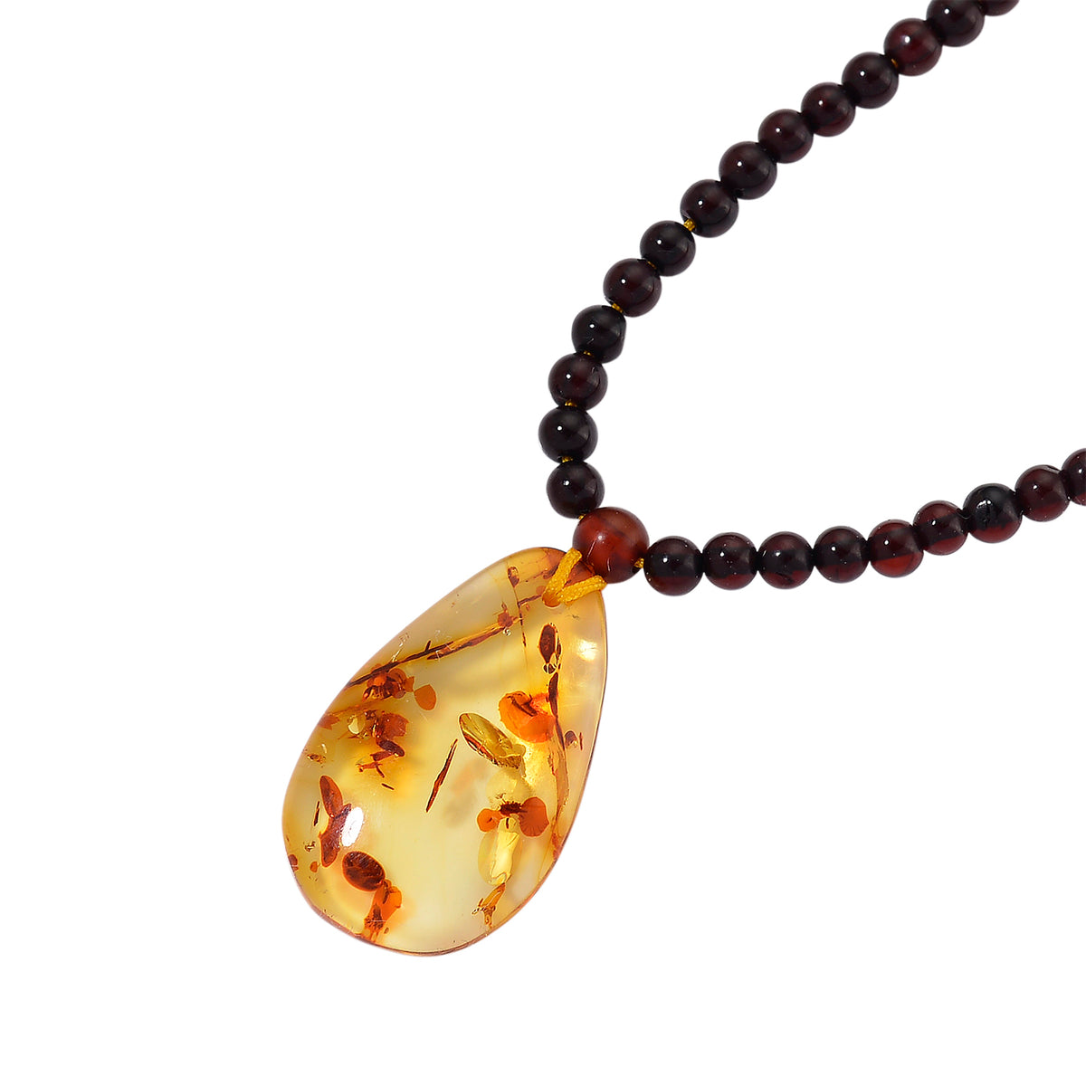 Multi Colour Amber Beads Necklace (Size 22 + 2 Ext) in Yellow Gold Plated Sterling Silver 17.50 Ct. 8248055 4