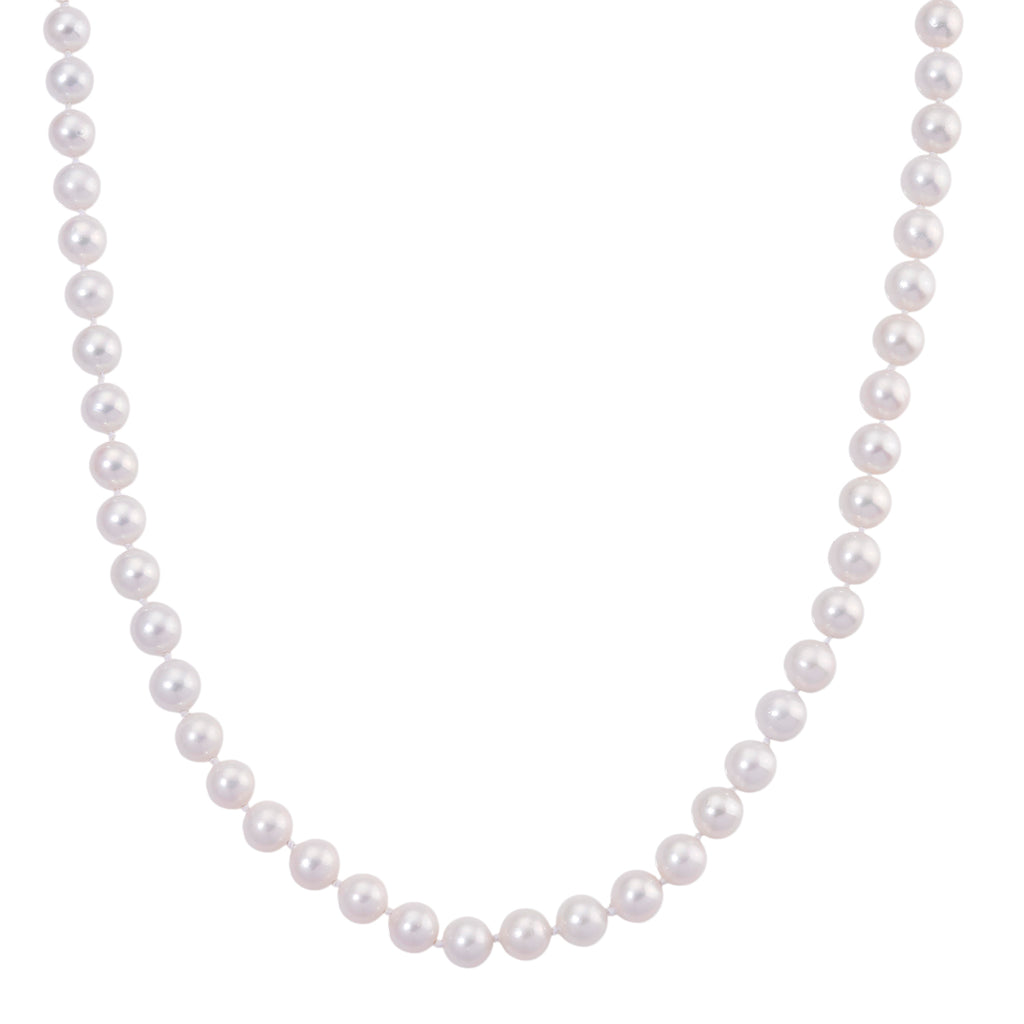 AAA Rare Size Edison Pearl (8-10mm) Necklace (Size 30) in Rhodium Overlay Sterling Silver_8248083