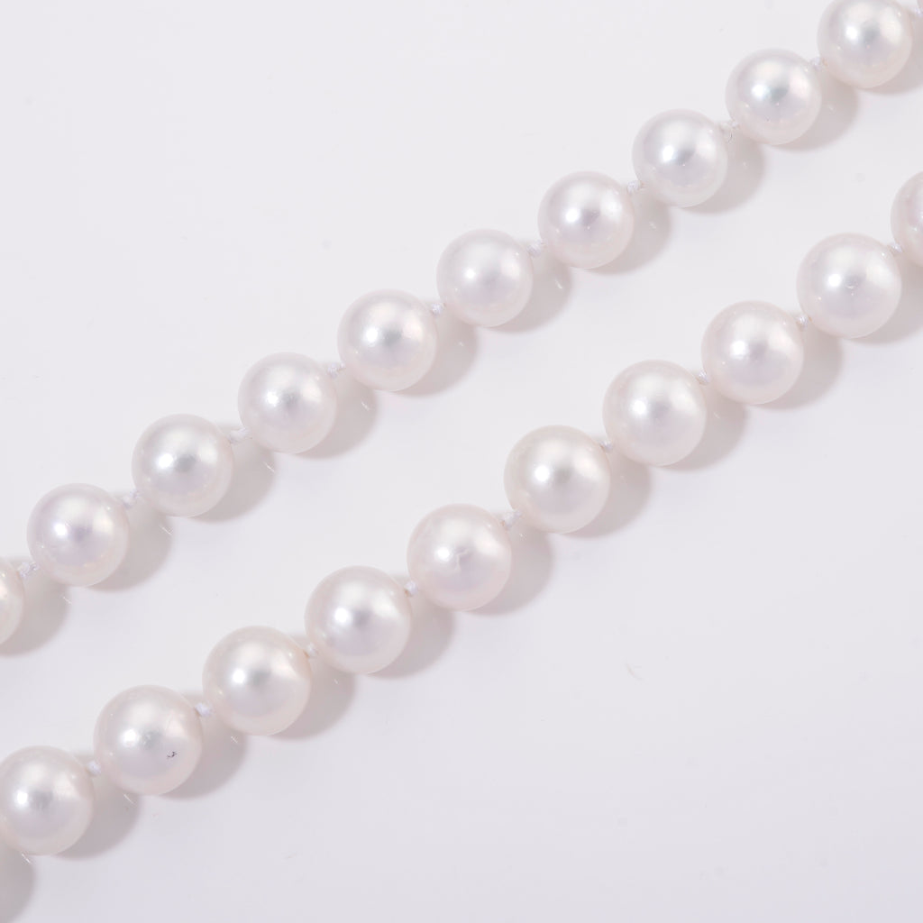 AAA Rare Size Edison Pearl (8-10mm) Necklace (Size 30) in Rhodium Overlay Sterling Silver_8248083_2