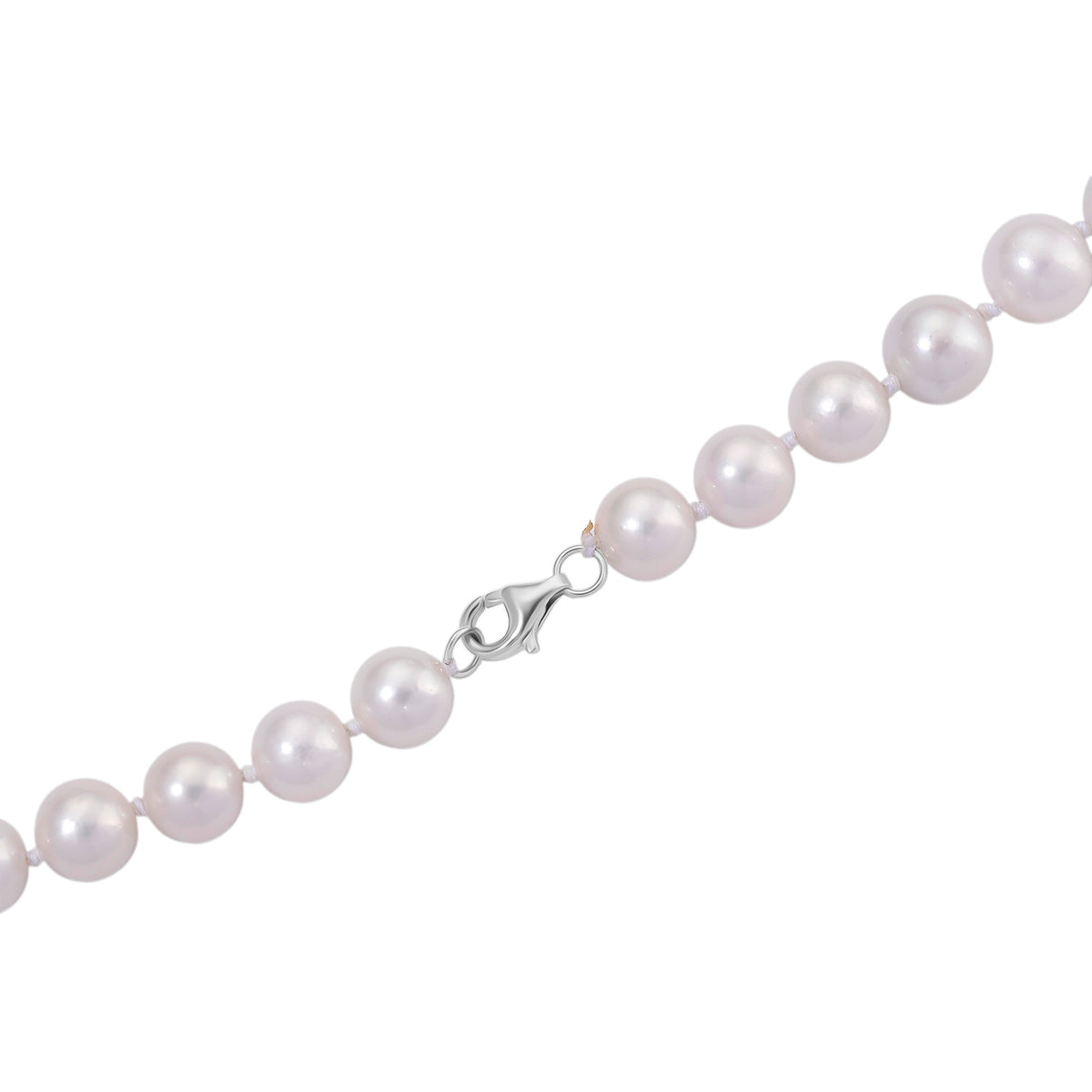 AAA Rare Size Edison Pearl (8-10mm) Necklace (Size 30) in Rhodium Overlay Sterling Silver 8248083 4