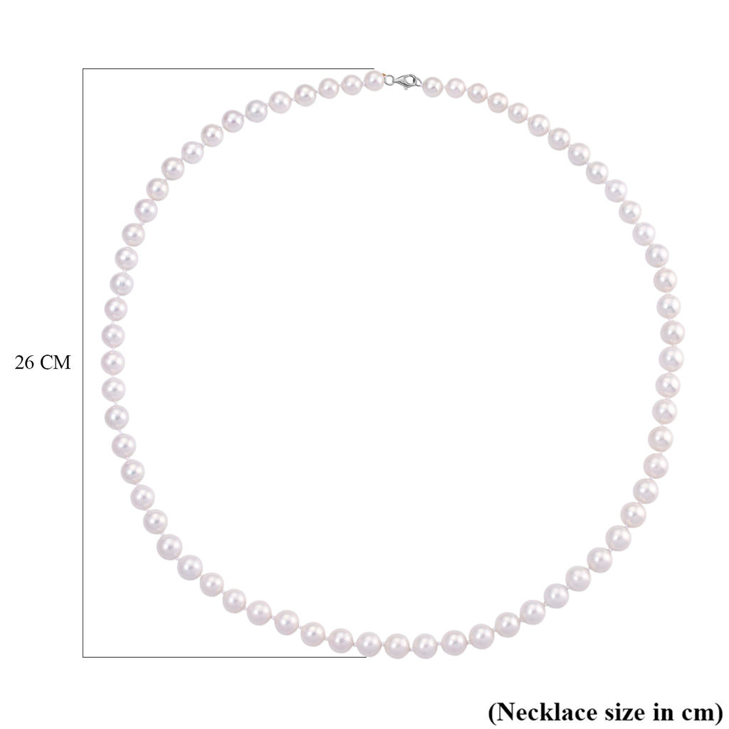 AAA Rare Size Edison Pearl (8-10mm) Necklace (Size 30) in Rhodium Overlay Sterling Silver_8248083_5