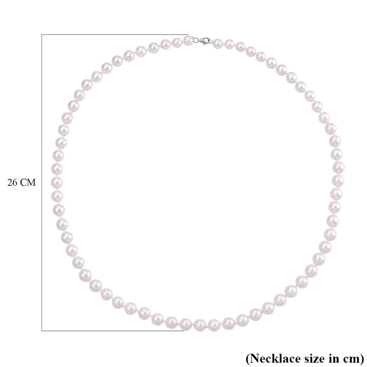 AAA Rare Size Edison Pearl (8-10mm) Necklace (Size 30) in Rhodium Overlay Sterling Silver 8248083 6