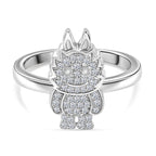 Luxuriant Round Cut Lab Grown Diamond (SI/GH) Ring in Rhodium Overlay Sterling Silver 0.25 Ct._8248126