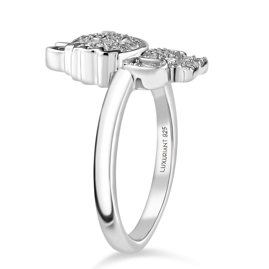Luxuriant Round Cut Lab Grown Diamond (SI/GH) Ring in Rhodium Overlay Sterling Silver 0.25 Ct._8248126_3