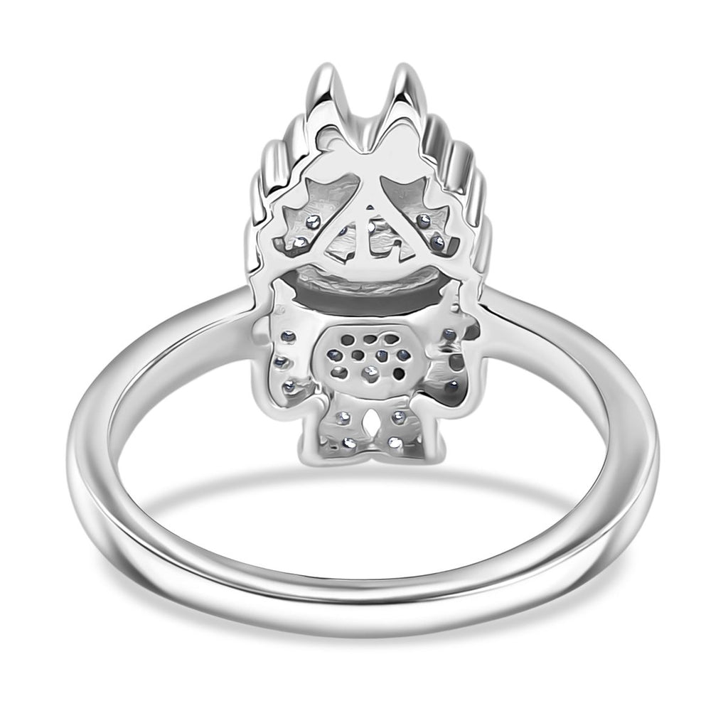 Luxuriant Round Cut Lab Grown Diamond (SI/GH) Ring in Rhodium Overlay Sterling Silver 0.25 Ct._8248126_4