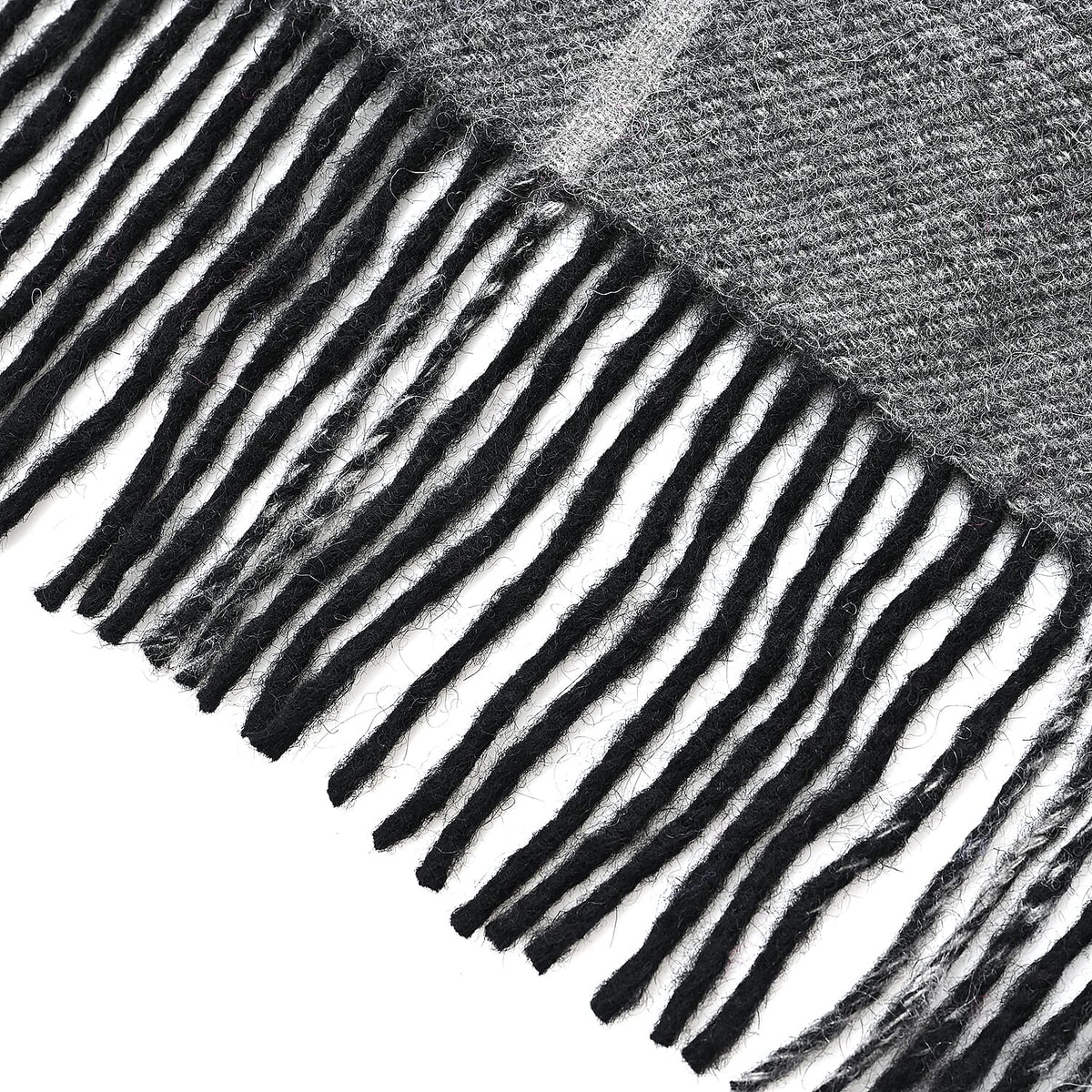 La Marey 100% Merino Wool Checked Scarf (190 x 50 cm) - Black V32528578 6