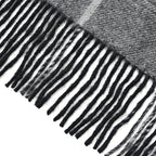 La Marey 100% Merino Wool Checked Scarf (190 x 50 cm) - Black_8248236_6
