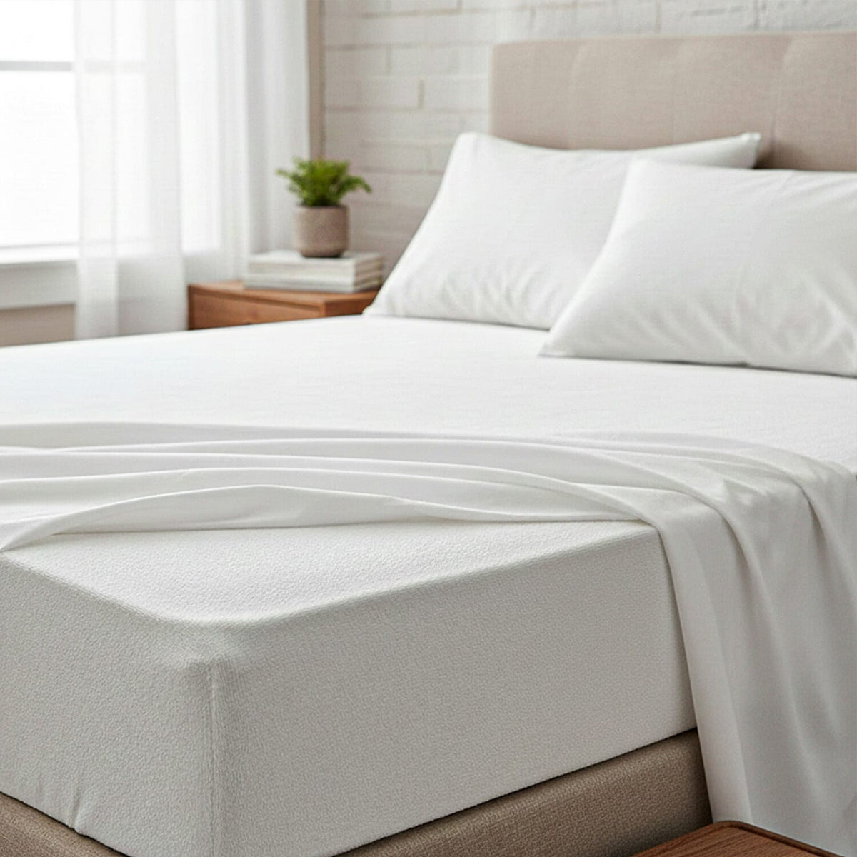Set of 2 Terry Towelling Water Proof Pillow Protectors (74x48cm) - White 8249096 5