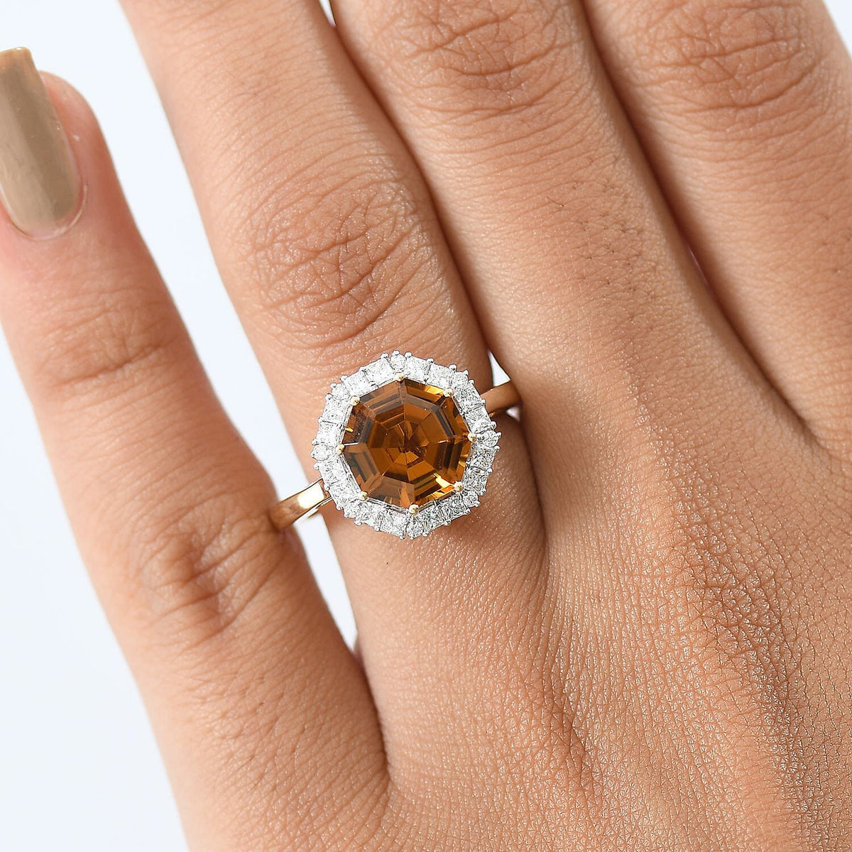 Certified and Appraised LUXURIANT AAA Golden Turkizite, Lab Grown Diamond GH, SI Solitaire Ring in 10K Yellow Gold, Gold Wt.3.28 Gms 4.450 Ct. 8249115 2