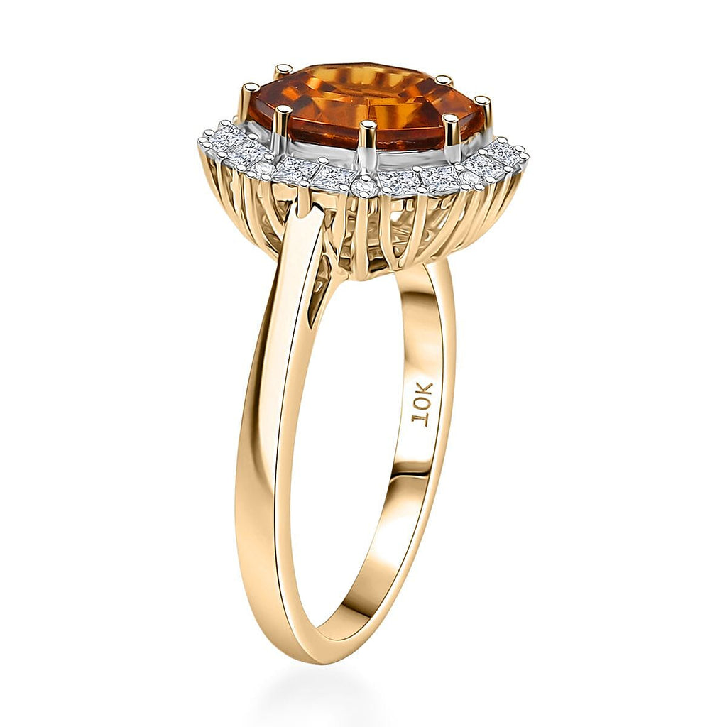 Luxuriant 10K Yellow Gold AAA Golden Turkizite, Lab Grown Diamond GH, SI Solitaire Ring, Gold Wt.3.28 Gms  4.450  Ct._8249115_3