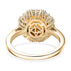 Luxuriant 10K Yellow Gold AAA Golden Turkizite, Lab Grown Diamond GH, SI Solitaire Ring, Gold Wt.3.28 Gms  4.450  Ct._8249115_4