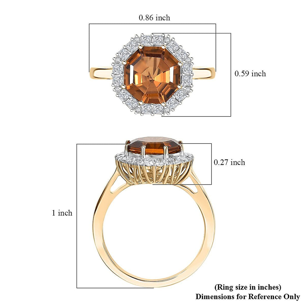 Luxuriant 10K Yellow Gold AAA Golden Turkizite, Lab Grown Diamond GH, SI Solitaire Ring, Gold Wt.3.28 Gms  4.450  Ct._8249115_5