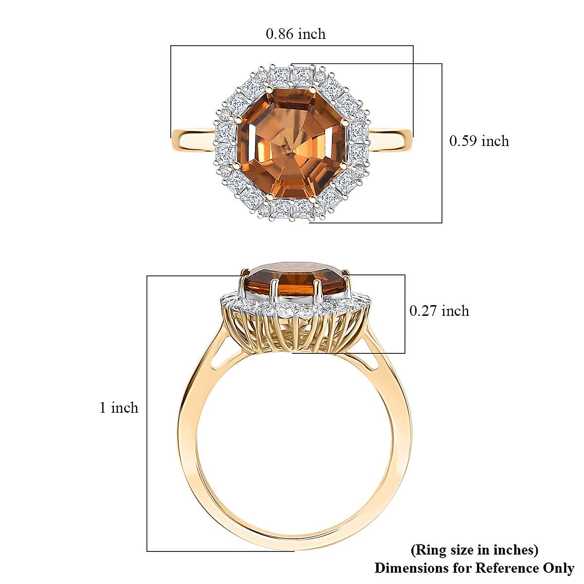 Certified and Appraised LUXURIANT AAA Golden Turkizite, Lab Grown Diamond GH, SI Solitaire Ring in 10K Yellow Gold, Gold Wt.3.28 Gms 4.450 Ct. 8249115 5