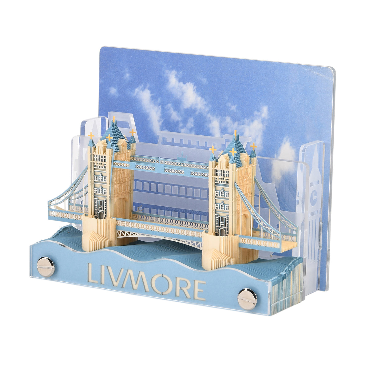 LIVMORE 2026 London Bridge Sculpture Calendar &amp; Acrylic Pen Holder - Grey V32572783 5