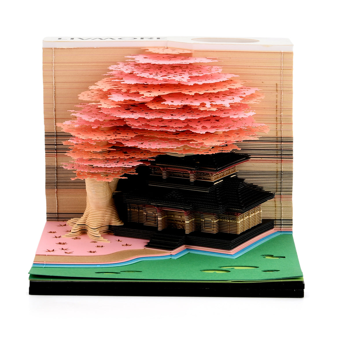 LIVMORE Tree House Sculpture Calendar &amp; Acrylic Pen Holder - Pink V32520864 4