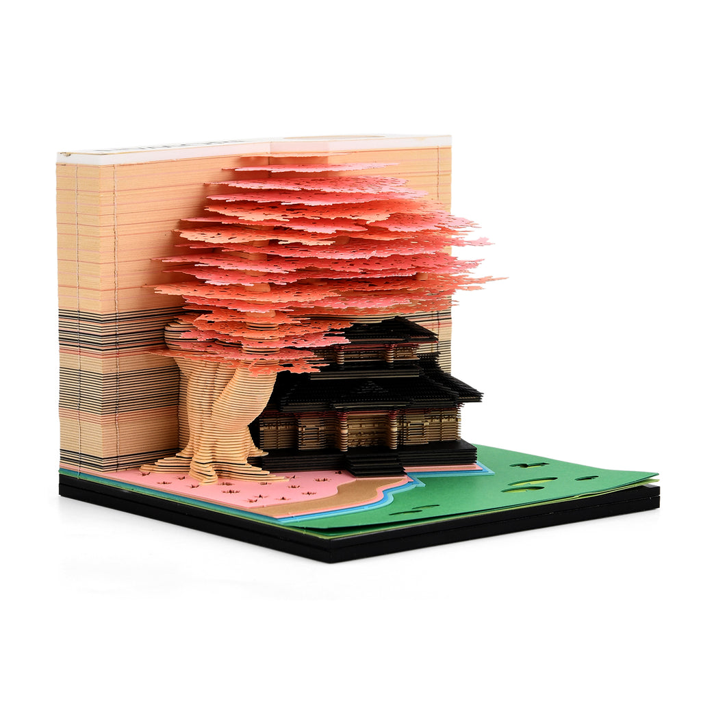 LIVMORE 2026 Tree House Sculpture Calendar & Acrylic Pen Holder - Pink_8249378_6