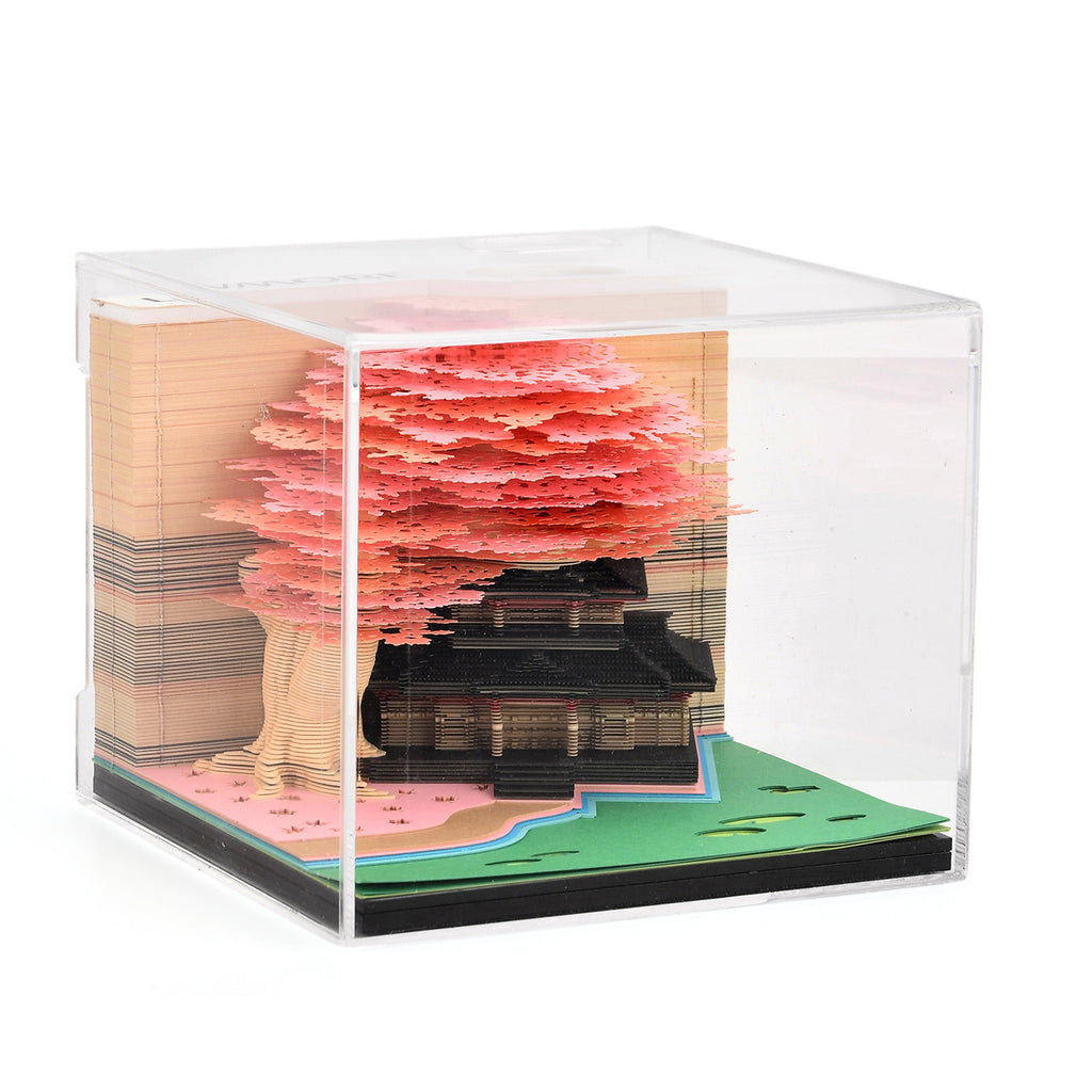 LIVMORE 2026 Tree House Sculpture Calendar & Acrylic Pen Holder - Pink_8249378_8