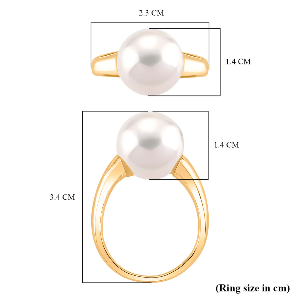 D'joy Edison Pearl (12 mm)  Ring in Yellow Gold Plated Sterling Silver_8249699_4