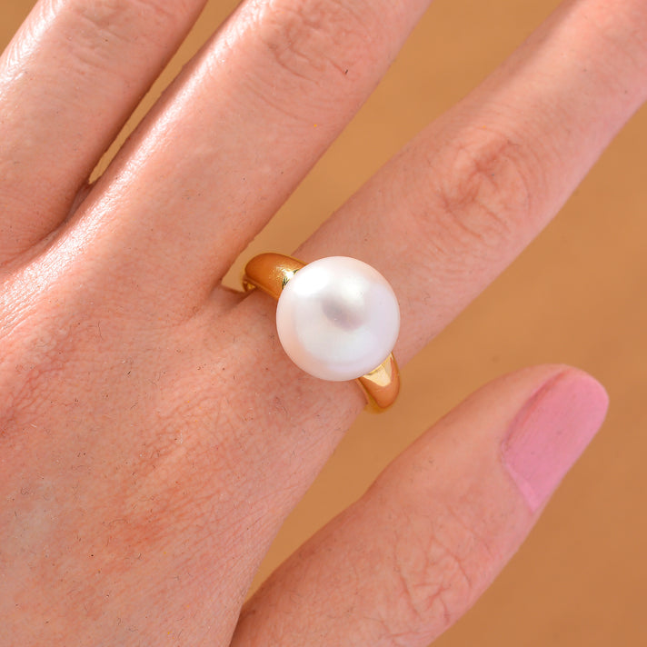D'joy Edison Pearl (12 mm)  Ring in Yellow Gold Plated Sterling Silver 8249702 2