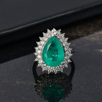 D'Joy Emeraldine Triplet Quartz & White Zircon Halo Ring in Platinum Overlay Sterling Silver 7.61 Ct._8249743_1