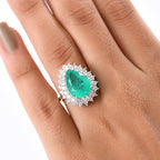 D'Joy Emeraldine Triplet Quartz & White Zircon Halo Ring in Platinum Overlay Sterling Silver 7.61 Ct._8249743_2