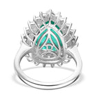 D'Joy Emeraldine Triplet Quartz & White Zircon Halo Ring in Platinum Overlay Sterling Silver 7.61 Ct._8249743_4